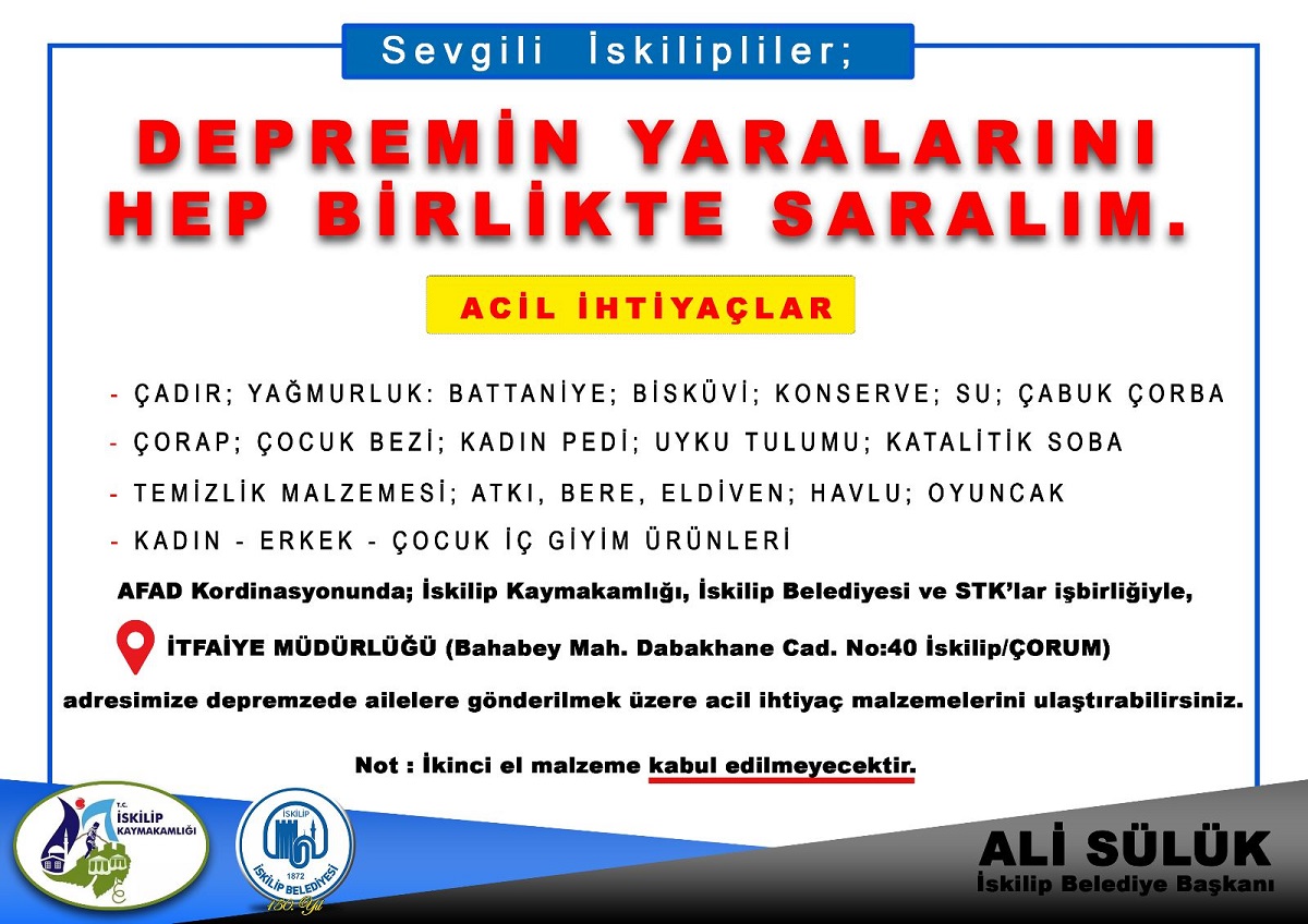 Depremin Yaralarını Hep Birlikte Saralım